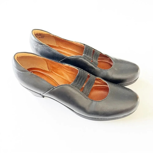 Clarks Artisan Smooth Black Leather Heeled Mary Jane Women’s Size 8.5 Fall Vibes - Picture 5 of 10